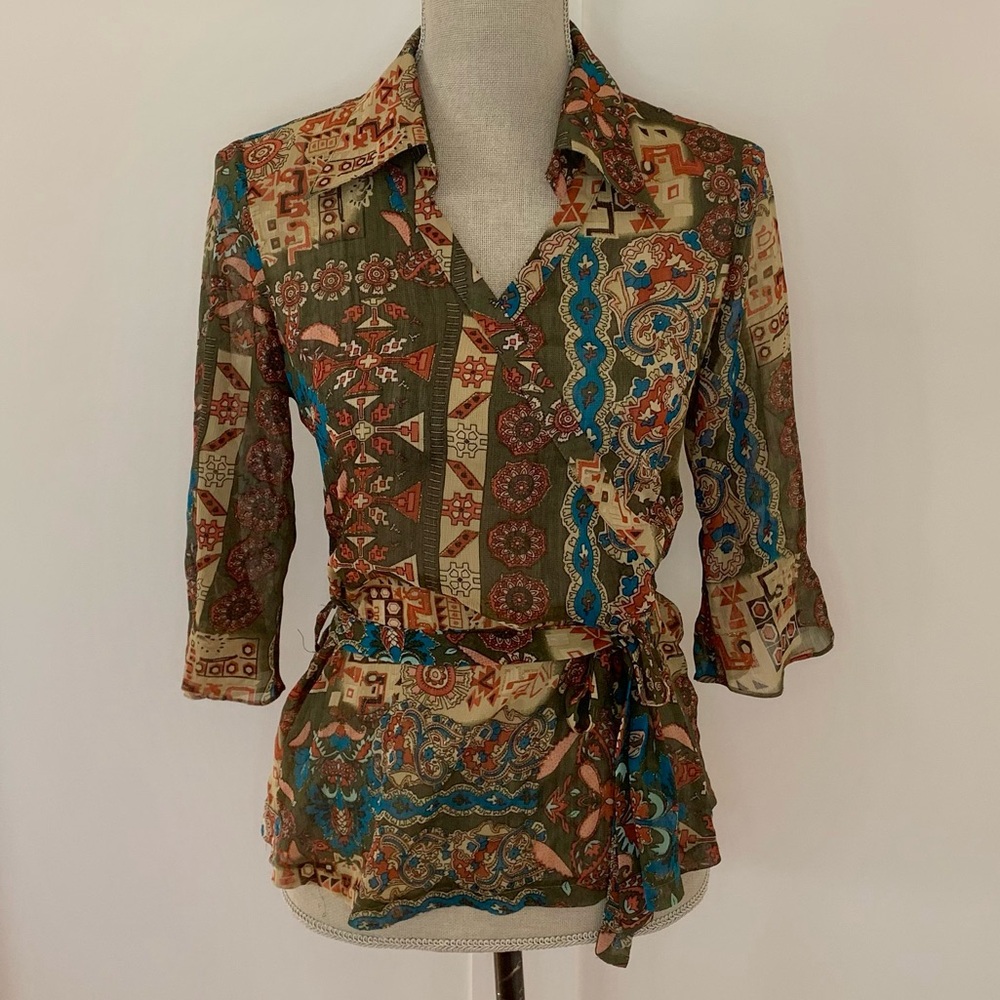 Vintage Rosshi sheer tunic with belt